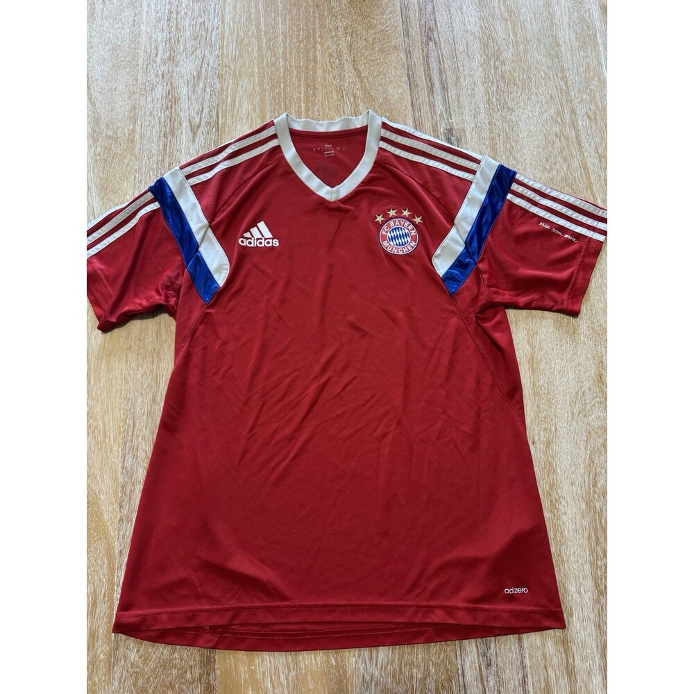 Adidas Bayern Munich Jersey Mens L Red 2016 2017 Home Soccer Climacool Kit Shirt